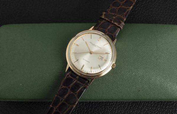 IWC : Automatico in oro rosa 18k, quadrante Argent� con indicazione della data e scatola originale  - Asta Orologi da Polso - Associazione Nazionale - Case d'Asta italiane