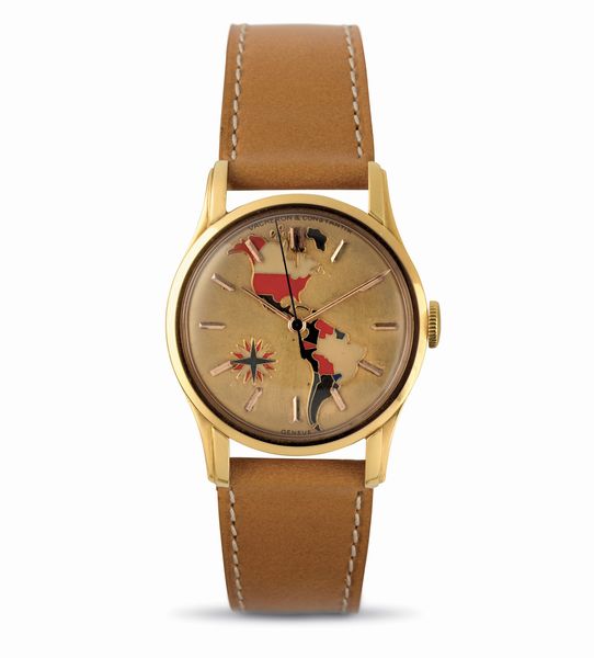 Vacheron & Constantin : Raro orologio da polso carica manuale con secondi centrali e quadrante decorato con smalti Cloisonn�e, anse fancy  - Asta Orologi da Polso - Associazione Nazionale - Case d'Asta italiane