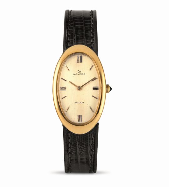 MOVADO : Ovale Allong�e in oro giallo 18k con personalizzazione di Bvlgari sul quadrante  - Asta Orologi da Polso - Associazione Nazionale - Case d'Asta italiane