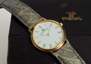 Jaeger-LeCoultre : Classic extrapiatto in oro giallo 18k, quadrante Argent� con numeri Romani accompagnato da scatola originale  - Asta Orologi da Polso - Associazione Nazionale - Case d'Asta italiane
