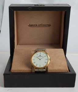 Jaeger-LeCoultre : Classic extrapiatto in oro giallo 18k, quadrante Argent� con numeri Romani accompagnato da scatola originale  - Asta Orologi da Polso - Associazione Nazionale - Case d'Asta italiane