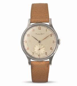INTERNATIONAL WATCH CO. - Raro Portoghese in acciaio Staybrite, quadrante Argent� con numeri Arabi applicati, carica manuale