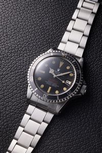 ROLEX : Raro e sportivo Sea-Dweller ref 1665 'Doppia scritta rossa' quadrante Mark II leggermente virato, cassa in acciaio con valvola di scappamento dell�Elio  - Asta Orologi da Polso - Associazione Nazionale - Case d'Asta italiane