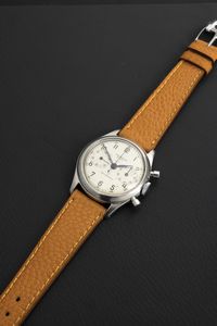 Universal Genève : Uni-Compax ref 22292 in acciaio tasti a pompa fondello a vite, quadrante Argent� numeri Arabi  - Asta Orologi da Polso - Associazione Nazionale - Case d'Asta italiane