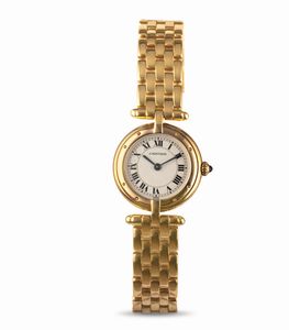 CARTIER - Panthere Ronde in oro giallo 18k, quadrante Argent� movimento al quarzo