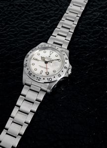 ROLEX : Sportivo e ricercato Explorer II ref 16570 in acciaio, con raro quadrante bianco Chicchi di mais, accompagnato da garanzia originale  - Asta Orologi da Polso - Associazione Nazionale - Case d'Asta italiane