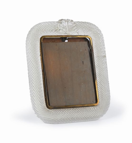 Archimede Seguso : Cornice in vetro di Murano e ottone  - Asta Design e arti decorative del XX secolo - Associazione Nazionale - Case d'Asta italiane