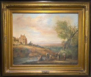 Carlo Canella - Paesaggio con figure