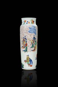 VASO - Vaso a cilindro in porcellana Wucai