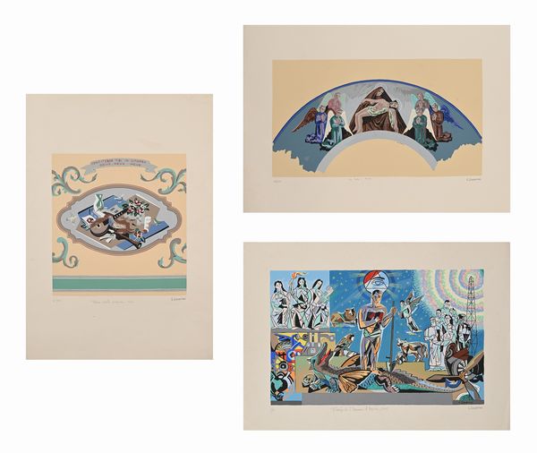 Gino Severini : Una ricerca di Radici - 3 serigrafie d'apr�s  - Asta Grafica Internazionale e Multipli d'Autore - Associazione Nazionale - Case d'Asta italiane