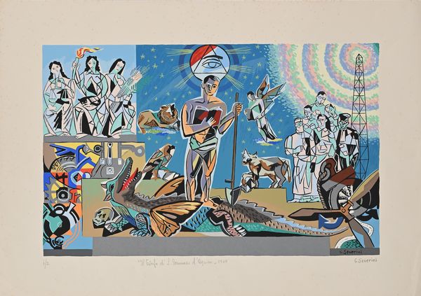 Gino Severini : Una ricerca di Radici - 3 serigrafie d'apr�s  - Asta Grafica Internazionale e Multipli d'Autore - Associazione Nazionale - Case d'Asta italiane