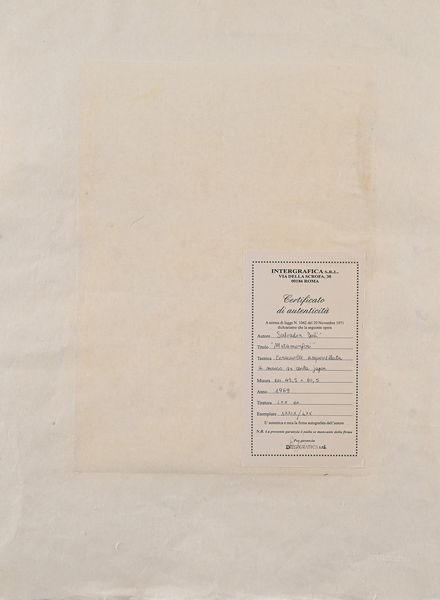 Salvador Dalì : Metamorfosi  - Asta Grafica Internazionale e Multipli d'Autore - Associazione Nazionale - Case d'Asta italiane