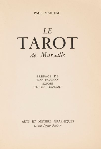 Paul Marteau : Le Tarot de Marseille  - Asta Libri, Autografi e Stampe - Associazione Nazionale - Case d'Asta italiane