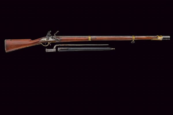 Fucile a pietra focaia da fanteria Mod. 1798/99 con baionetta  - Asta Una Vasta Selezione di Armi da Fuoco Americane - Associazione Nazionale - Case d'Asta italiane