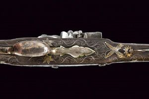 Bella pistola a pietra focaia con fornimenti in argento  - Asta Una Vasta Selezione di Armi da Fuoco Americane - Associazione Nazionale - Case d'Asta italiane