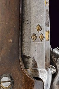 Paio di pistole a luminello con fornimenti in argento di Giarlelli  - Asta Una Vasta Selezione di Armi da Fuoco Americane - Associazione Nazionale - Case d'Asta italiane