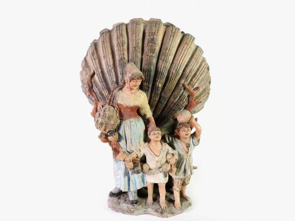 Grande gruppo in terracotta policroma  - Asta Arredi e dipinti antichi da una villa a Viareggio -II - Associazione Nazionale - Case d'Asta italiane