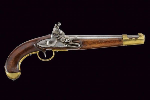 Pistola a pietra focaia da cavalleria convertita a sistema Console  - Asta Rare Armi Antiche e Militaria da tutto il mondo - Associazione Nazionale - Case d'Asta italiane