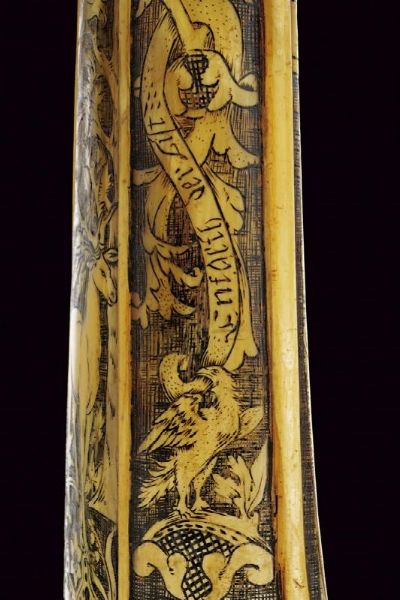 Fiasca da polvere in osso inciso  - Asta Rare Armi Antiche e Militaria da tutto il mondo - Associazione Nazionale - Case d'Asta italiane