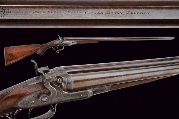 Doppietta a percussione centrale a cani esterni di Adam Hunter  - Asta Rare Armi Antiche e Militaria da tutto il mondo - Associazione Nazionale - Case d'Asta italiane