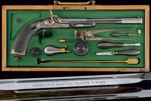 Bella pistola a luminello da tiro di Gastinne Renette  - Asta Rare Armi Antiche e Militaria da tutto il mondo - Associazione Nazionale - Case d'Asta italiane