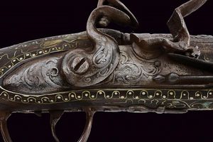 Pistola a pietra focaia  - Asta Rare Armi Antiche e Militaria da tutto il mondo - Associazione Nazionale - Case d'Asta italiane