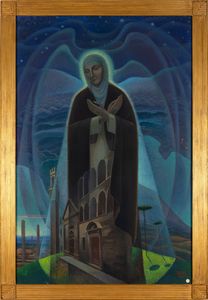 Gerardo Dottori : Santa Caterina da Siena  - Asta Arte moderna e contemporanea - Associazione Nazionale - Case d'Asta italiane