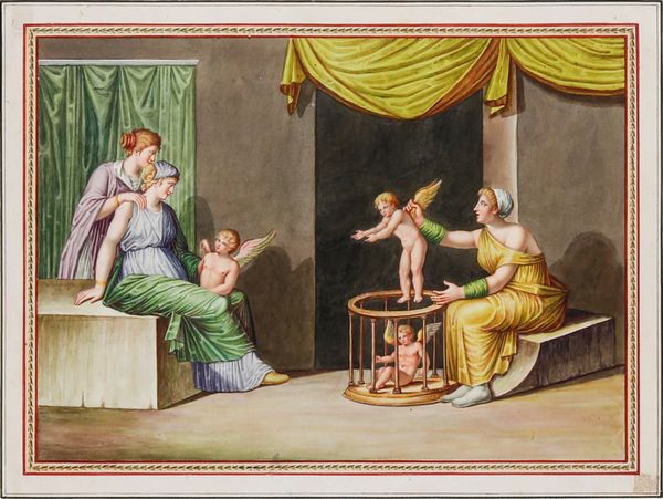 Michelangelo Maestri : La Mercantessa di Amori, Scena dell�infanzia di Eracle, Personificazione  - Asta Dimore Italiane - Associazione Nazionale - Case d'Asta italiane