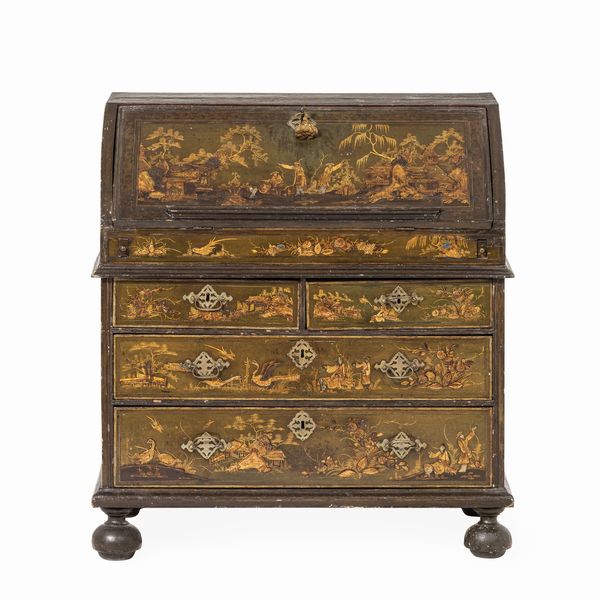 Ribalta laccata a chinoiserie. Probabilmente Inghilterra, prima met� XVIII secolo  - Asta Dimore Italiane - Associazione Nazionale - Case d'Asta italiane