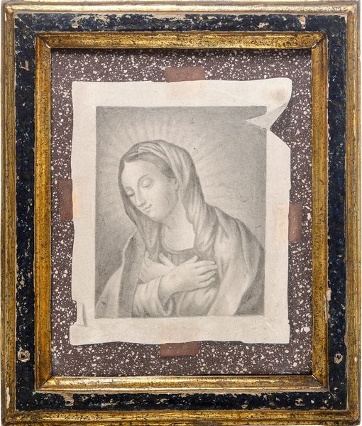 Trompe l'oeil in scagliola policroma raffigurante Vergine Annunciata. Arte barocca italiana, prima met� del XVIII secolo, ambito di Pietro e Amedeo Seiter  - Asta Dimore Italiane - Associazione Nazionale - Case d'Asta italiane