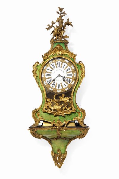 Pendola cartel Luigi XV con mensola. Edme-Jean Causard, Parigi, seconda met� XVIII secolo  - Asta Dimore Italiane - Associazione Nazionale - Case d'Asta italiane