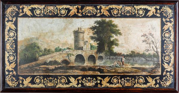 Tavolo con piano in scagliola. Pietro della Valle (Livorno 1819 � Firenze 1880) Attribuito a. Toscana, XIX secolo  - Asta Dimore Italiane - Associazione Nazionale - Case d'Asta italiane