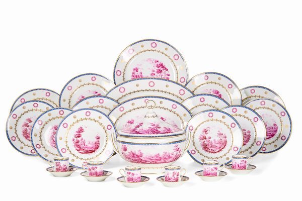 Importante servizio da tavola a �paesi rossi�<BR>Doccia, Manifattura Richard Ginori, seconda met� del XX secolo  - Asta Dimore Italiane - Associazione Nazionale - Case d'Asta italiane