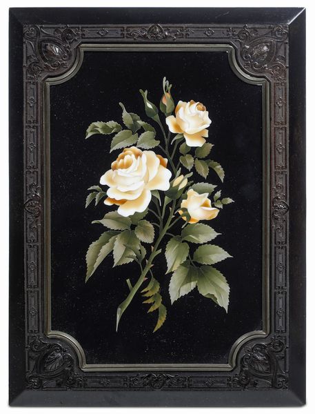 Mosaico con tralcio di rose. Probabile manifattura Sandrini.<BR>Firenze, seconda met� XIX secolo  - Asta Dimore Italiane - Associazione Nazionale - Case d'Asta italiane