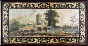 Tavolo con piano in scagliola. Pietro della Valle (Livorno 1819 � Firenze 1880) Attribuito a. Toscana, XIX secolo  - Asta Dimore Italiane - Associazione Nazionale - Case d'Asta italiane