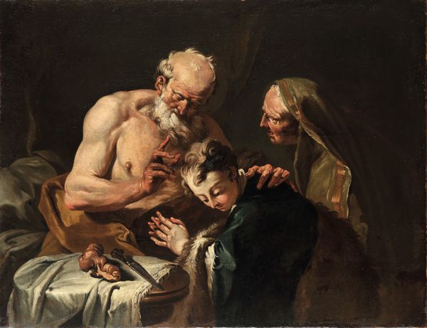 Giovan Battista Pittoni : Isacco benedice Giacobbe  - Asta Dipinti Antichi - Associazione Nazionale - Case d'Asta italiane