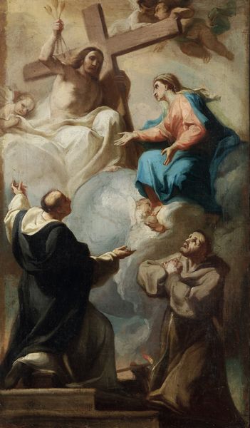 Jacopo Alessandro Calvi detto il Sordino : Ges� Cristo appare alla Madonna e ai Santi Domenico e Francesco  - Asta Dipinti Antichi - Associazione Nazionale - Case d'Asta italiane