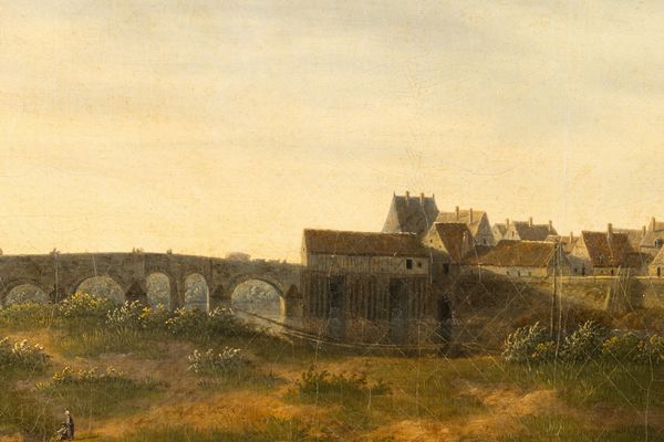 Scuola francese della fine del XVIII secolo Paesaggi con vedute di citt�  - Asta Dipinti Antichi - Associazione Nazionale - Case d'Asta italiane