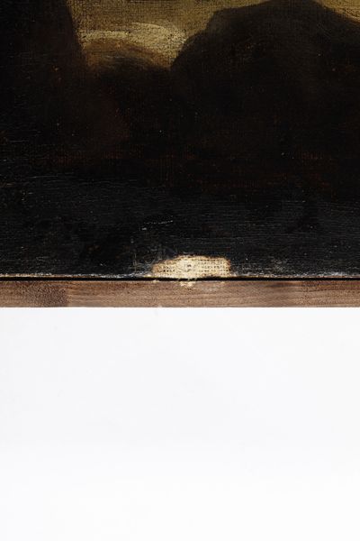 Artista fiammingo attivo a Roma nel XVII secolo Natura morta entro paesaggi con busto femminile, fiori, frutti e pappagallino  - Asta Dipinti Antichi - Associazione Nazionale - Case d'Asta italiane