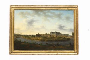 Scuola francese della fine del XVIII secolo Paesaggi con vedute di citt�  - Asta Dipinti Antichi - Associazione Nazionale - Case d'Asta italiane
