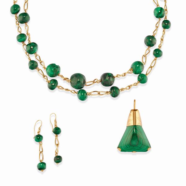 Lotto di gioielli in malachite  - Asta Gioielli - Associazione Nazionale - Case d'Asta italiane