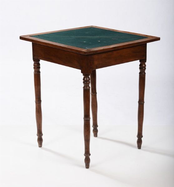 Tavolino da gioco e seggiolina in legno, XIX secolo  - Asta Antiquariato - Associazione Nazionale - Case d'Asta italiane