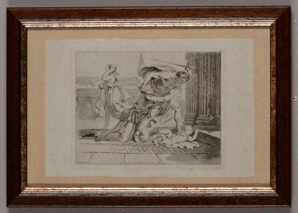 Incisione di J.H. Fragonard raffigurante la strage degli innocenti, XIX secolo  - Asta Antiquariato - Associazione Nazionale - Case d'Asta italiane