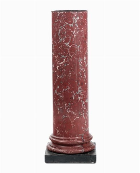 Colonna in marmo rosso, XIX-XX secolo  - Asta Antiquariato - Associazione Nazionale - Case d'Asta italiane