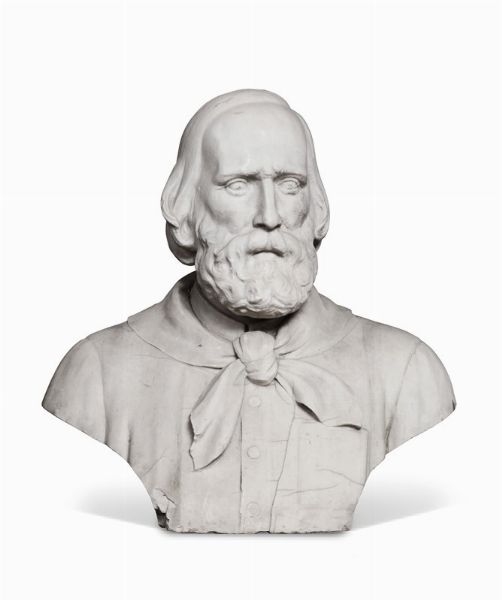 Busto di Garibaldi in marmo bianco. Scultore del XX secolo  - Asta Antiquariato - Associazione Nazionale - Case d'Asta italiane