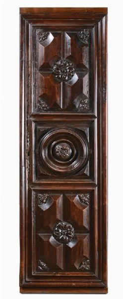 Anta in legno intagliato e pannellato, XVIII secolo  - Asta Antiquariato - Associazione Nazionale - Case d'Asta italiane