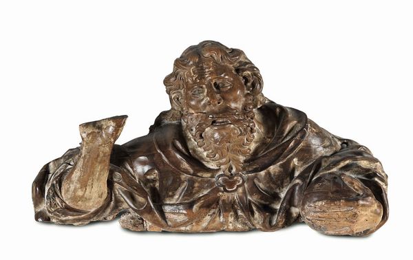 Dio Padre in legno policromo. Arte Italiana del XVI-XVII secolo  - Asta Antiquariato - Associazione Nazionale - Case d'Asta italiane