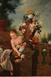Putto con vaso di fiori  - Asta Antiquariato - Associazione Nazionale - Case d'Asta italiane