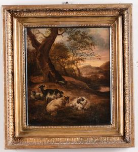 Vermeer van Haarlem Jan : Paesaggio con pecore e capre  - Asta Antiquariato - Associazione Nazionale - Case d'Asta italiane