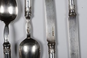 Servizio di posate in argento. Russia XIX secolo (bolli differenti)  - Asta Antiquariato - Associazione Nazionale - Case d'Asta italiane